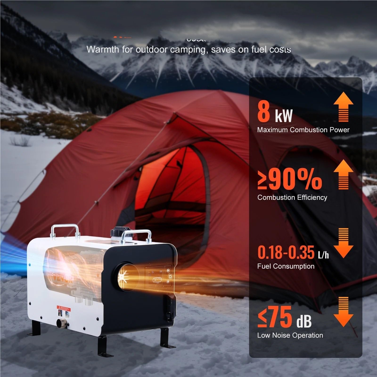 samochodowy Nagrzewnica Nagrzewnica samochodowa 8 kW, 12 V/24 V, wielofunkcyjna, z wyświetlaczem LCD i alarmem CO, do pojazdów i na zewnątrz Nagrzewnica postojowa