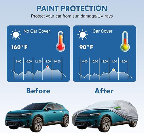 Miniatura 2 de Keyoog - La funda completa para automóvil de 6 capas es impermeable para todo tipo de clima, universal en todas las estaciones, prevención de nieve,