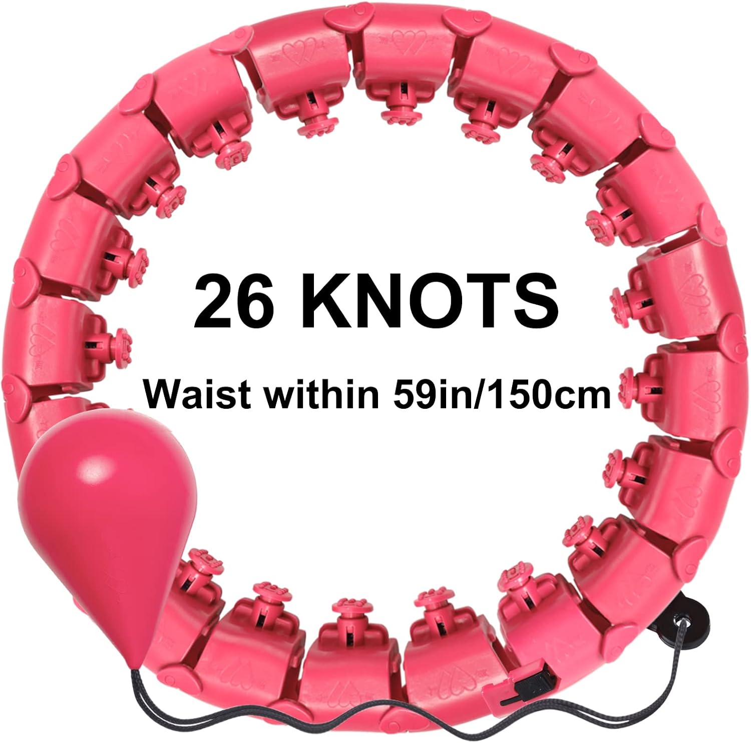 Weighted Smart Hula Exercise Hoops Plus Size for Adults Weight Loss,26 Detachable Knots Infinity Fitness Hoop,2 in 1 Abdomen Fitness Massage Non-Fall Adjustable Weight Auto-Spinning Ball