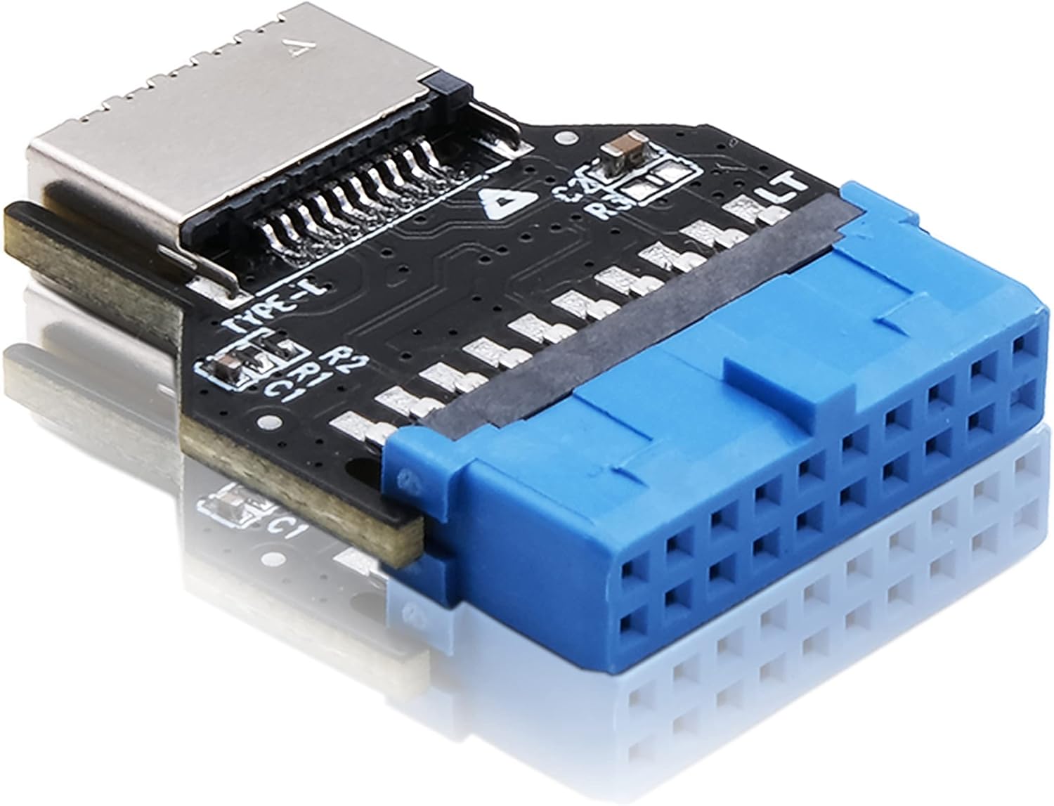 EZDIYFAB USB 3.0 (USB3.1 Gen 2) Internal Header (19Pin) to USB 3.1/3.2 TypeC (20Pin) AKey