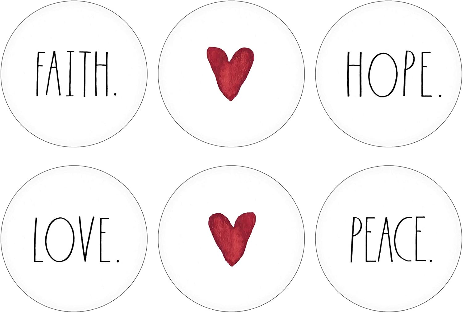 Rae Dunn Cabinet Knobs Drawer Pulls - Set of 6 White Round Wood - Decorative Mini Wooden Knobs for Kitchen Cabinet, Dresser Drawer, Bathroom Cabinet, Cupboard, Desk Drawer - Includes Hardware