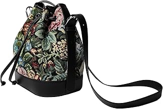 Theater Women Medium Size Bucket Bag | Stylish Floral Printed Crossbody Handbag | Premium Drawstring Shoulder Purse With Adjustable Strap | Trendy, Spacious Everyday, Office & Casual Use, Black