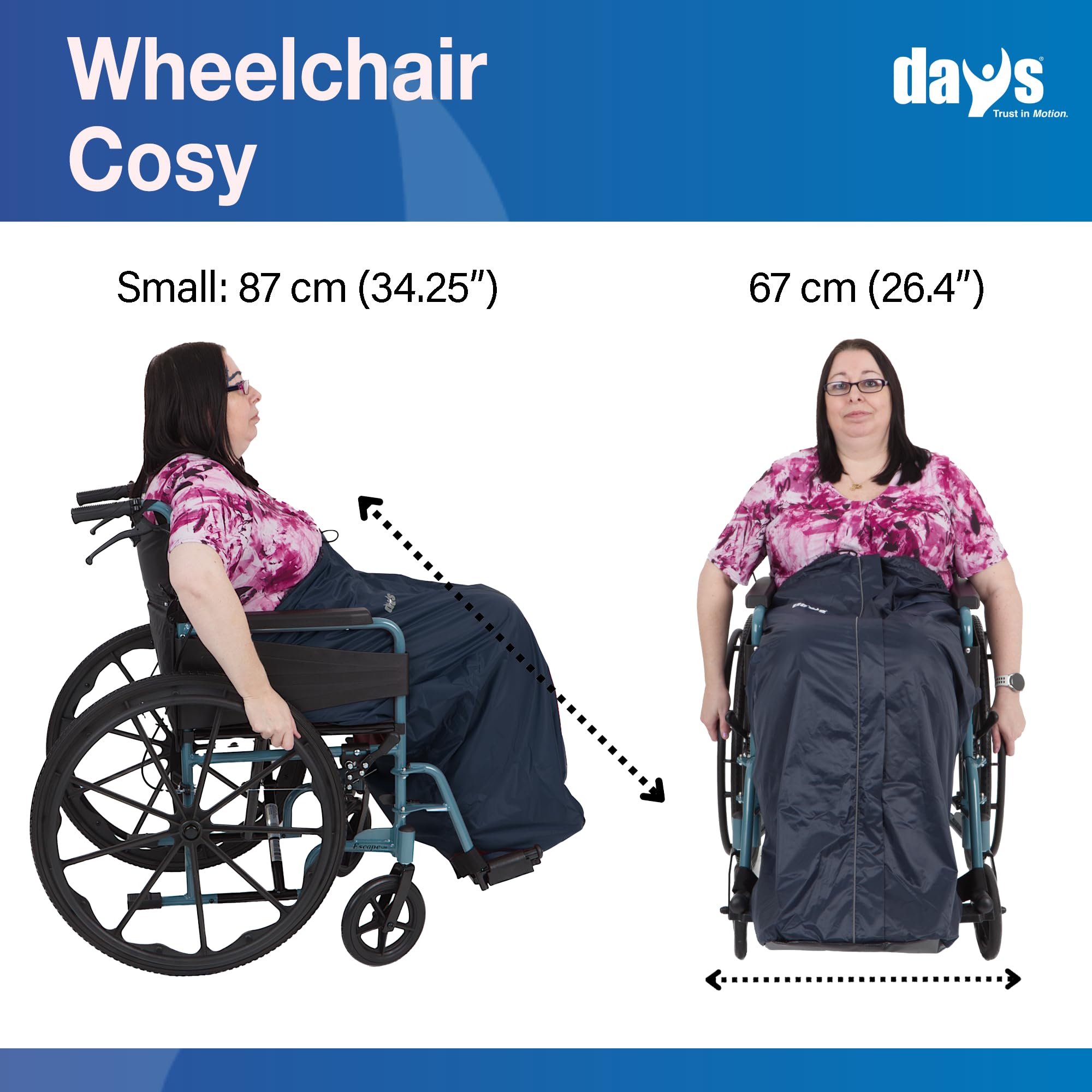 Homecraft Wheelchair Cosy, Waterproof and Spill Proof, Cover the Lower Body for a Warm and Comfortable Wheelchair Experience, Long
