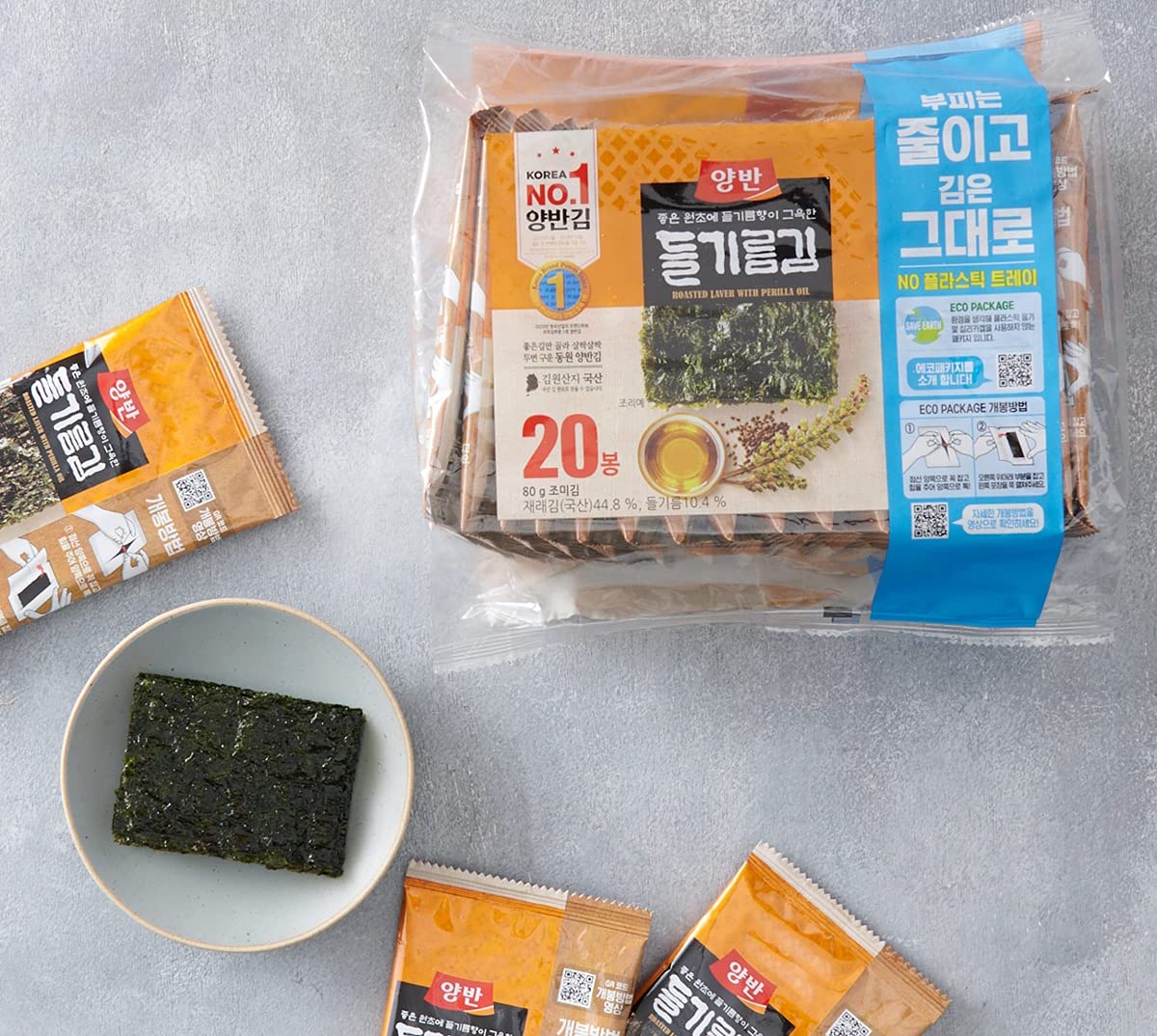 [Dongwon] Yangban Perilla Oil Seaweed (Nori) Snack 4 g × 20 / cibo coreano / Alghe coreane / Snack Alghe (spedizione diretta all'estero)