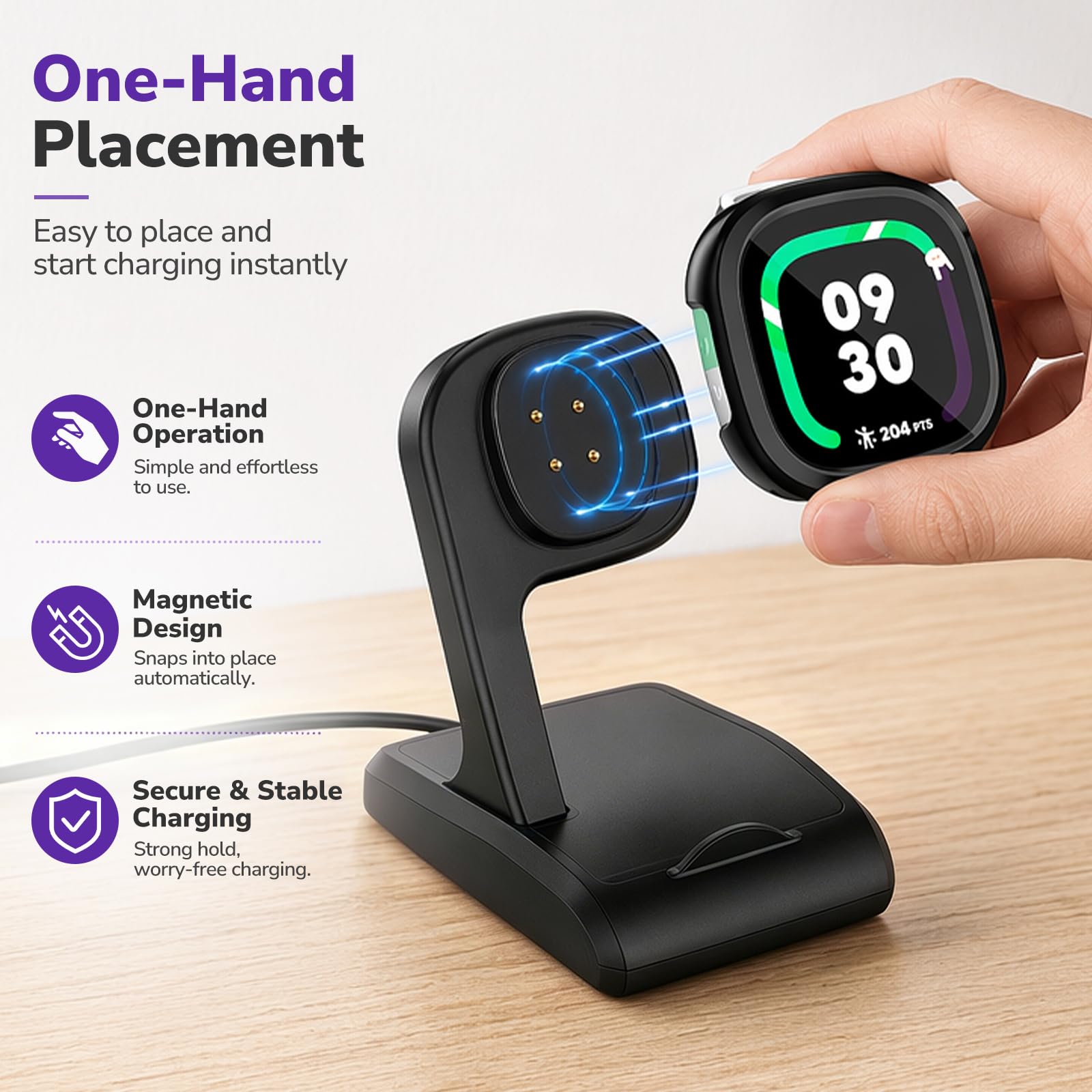 Chargeur compatible avec Google Fitbit Ace LTE, station d'accueil de charge antidérapante avec câble USB de 0,9 m