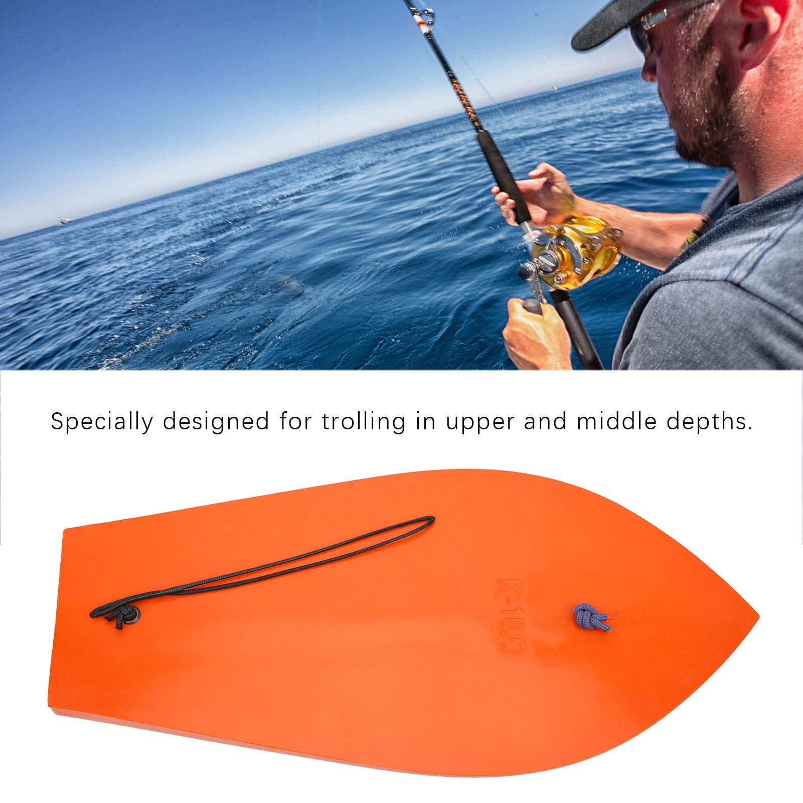 Plplaaoo Orange Fishing Trolling Diving Board,k Type Trolling Fishing Accessory,Lightweight Durable Plastic Diving Board for Fishing Boat,Trolling Diving Board for Bluefin Tuna,Perch Crappie