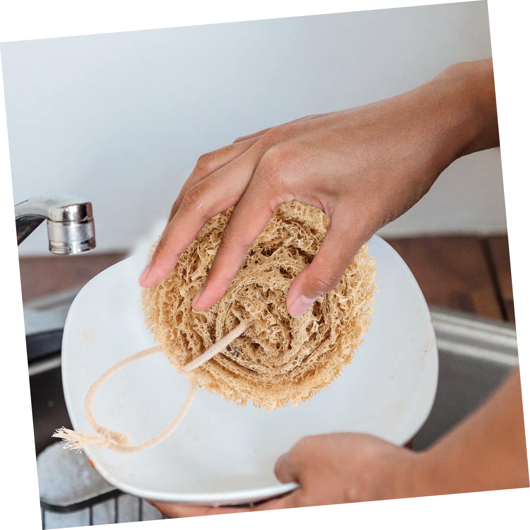 Baluue 16piezas Esponjas De Loofah Natural para Lavado De Platos para Limpieza De Cocina Eco-amigables Olores Suaves y Efectivas para Grasa y Suciedad