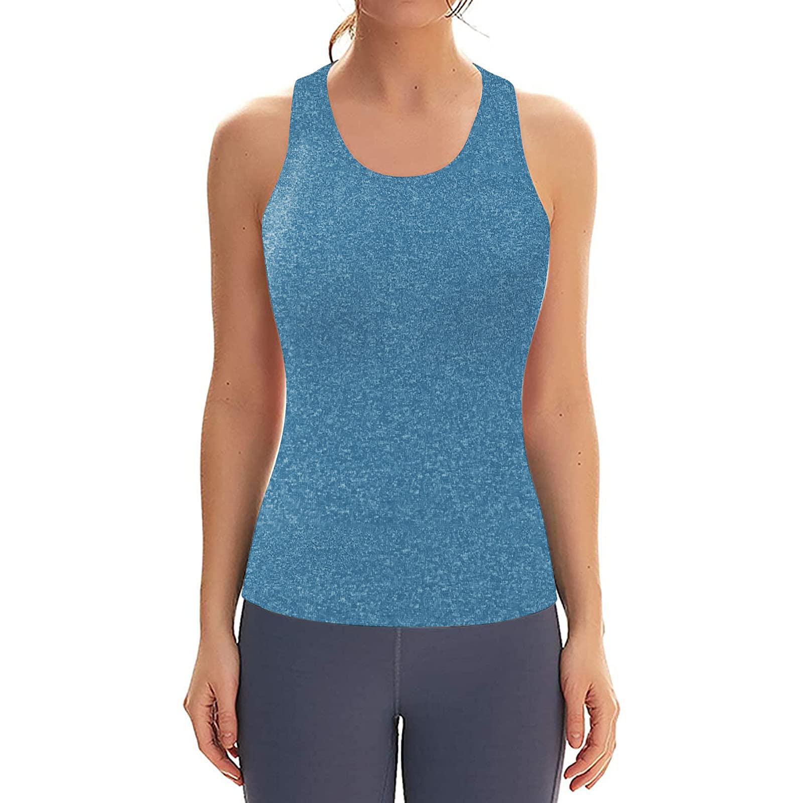 Padaleks Womens Workout Top Sleeveless Backless Summer Shirts Vest Racerback Sports Yoga Tank Tops Activewear