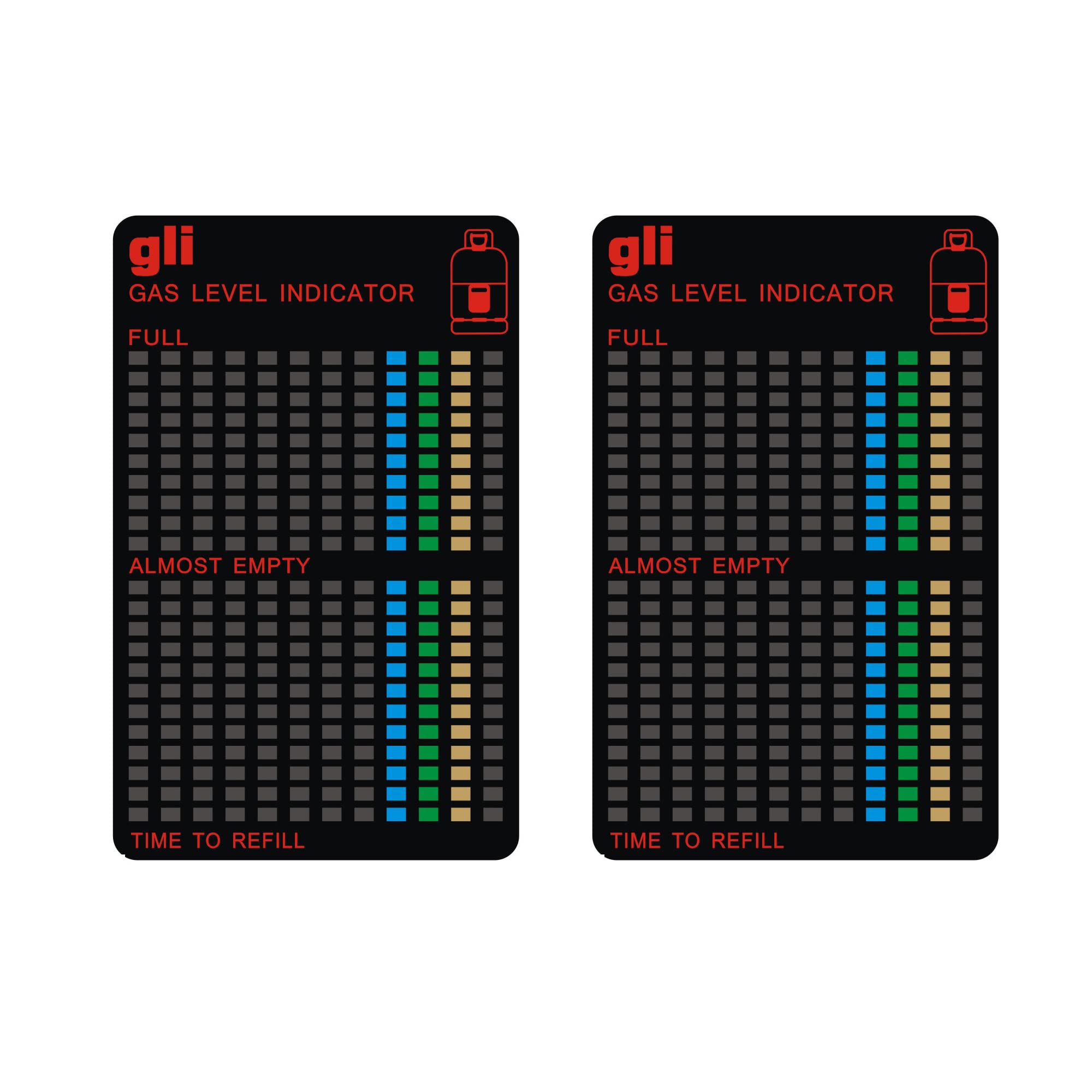 Lezed Magnetic Gas Bottle Level Indicator Grill Gas Indicator Butane Propane Bottle Indicator For Camping, Gauge, Caravan, Motorhome, Travel, BBQ 2Pcs