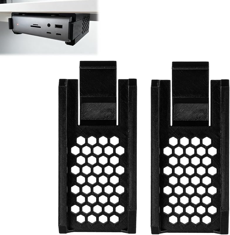 Under Desk Mount Bracket Compatible with CalDigit TS5 Plus Dock, Secure Clip-in Design, Heat Distribution