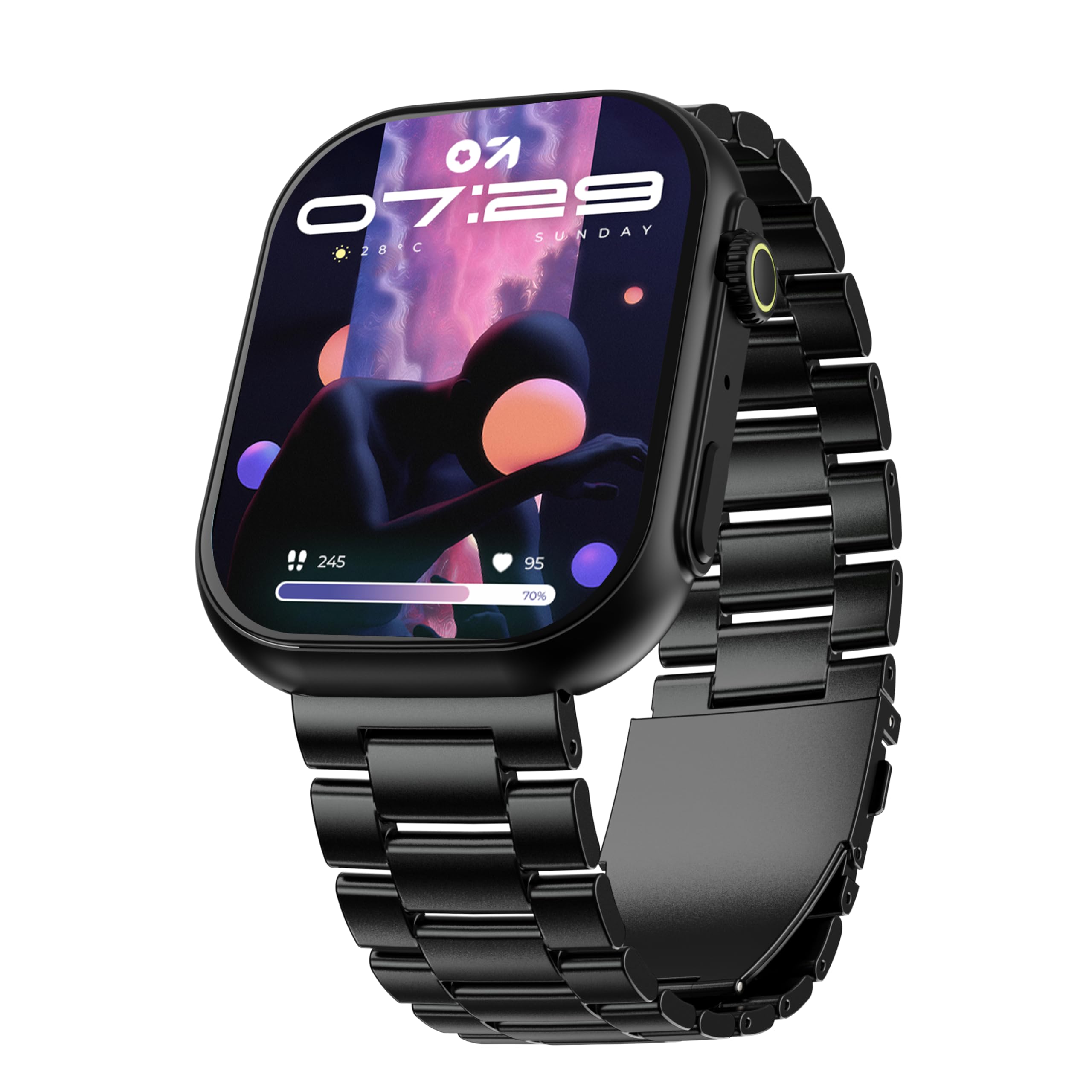 Boult Newly Lauched Drift Max Smartwatch 2.01'' HD Screen, BT Calling 5.2, 350 Nits Brightness, IP68, 250+ Watchfaces, 120+ Sports Modes, AI Voice Assistant, SpO2 Monitoring (Coal Black)-image-40