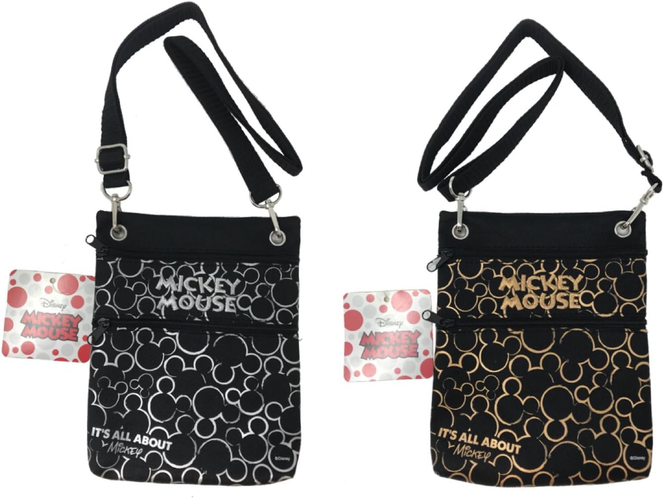 Disney Mickey Mouse Multipurpose Bag, 2 pack set Gold and SilveR