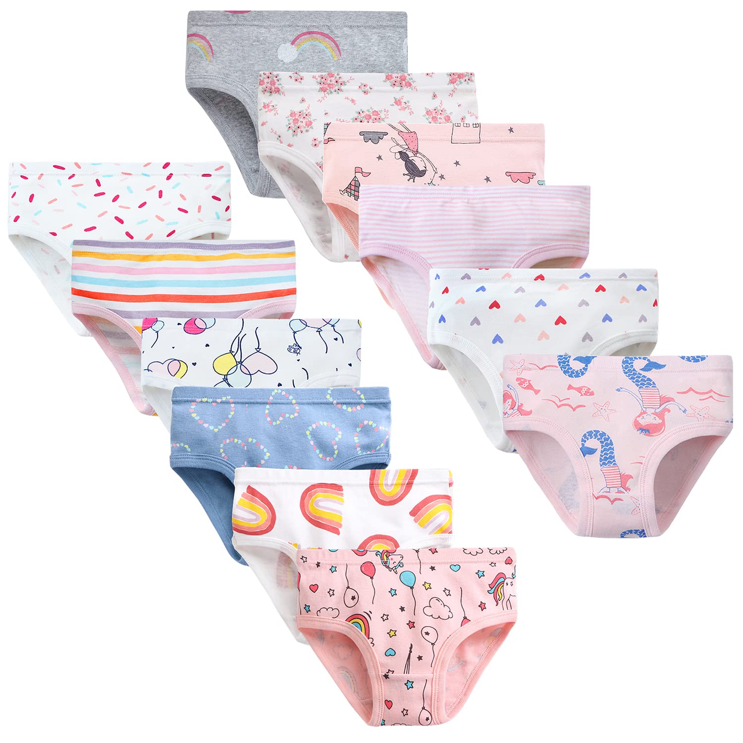 Culotte Fille sous-vêtement Slip Pur Coton Lot de 12