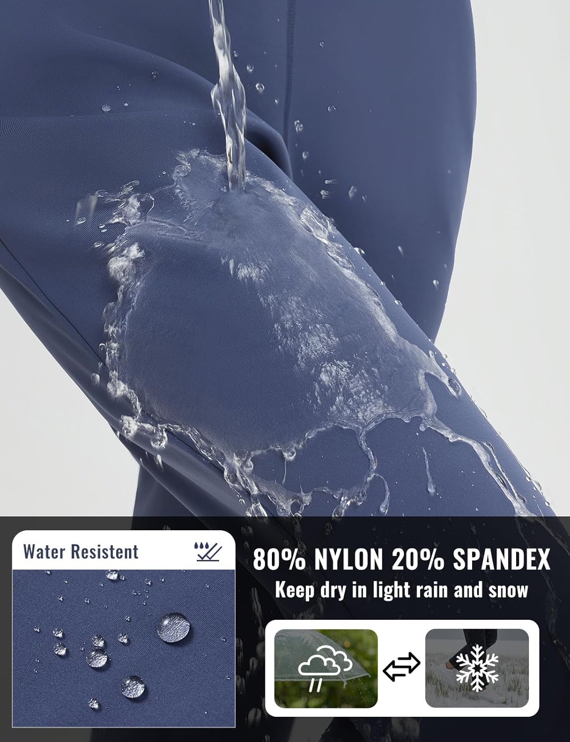 baleaf Women's Fleece Lined Pants Winter Warm Thermal Water Resistant High Waisted Travel Pants Thick Pants Work Golf Casual - Image 4