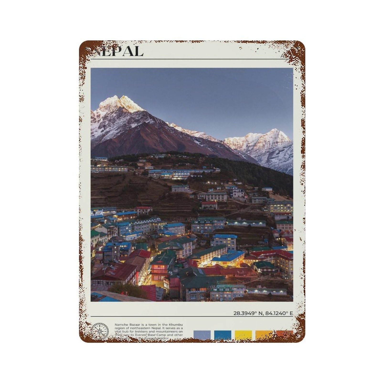 xiaoxiaoshen Real Photo Nepal Decor Asia Wall Decor Art Metal Tin Poster Modern Home Decor Art Home Bar Shop Decorations Vintage Sign 40x30cm