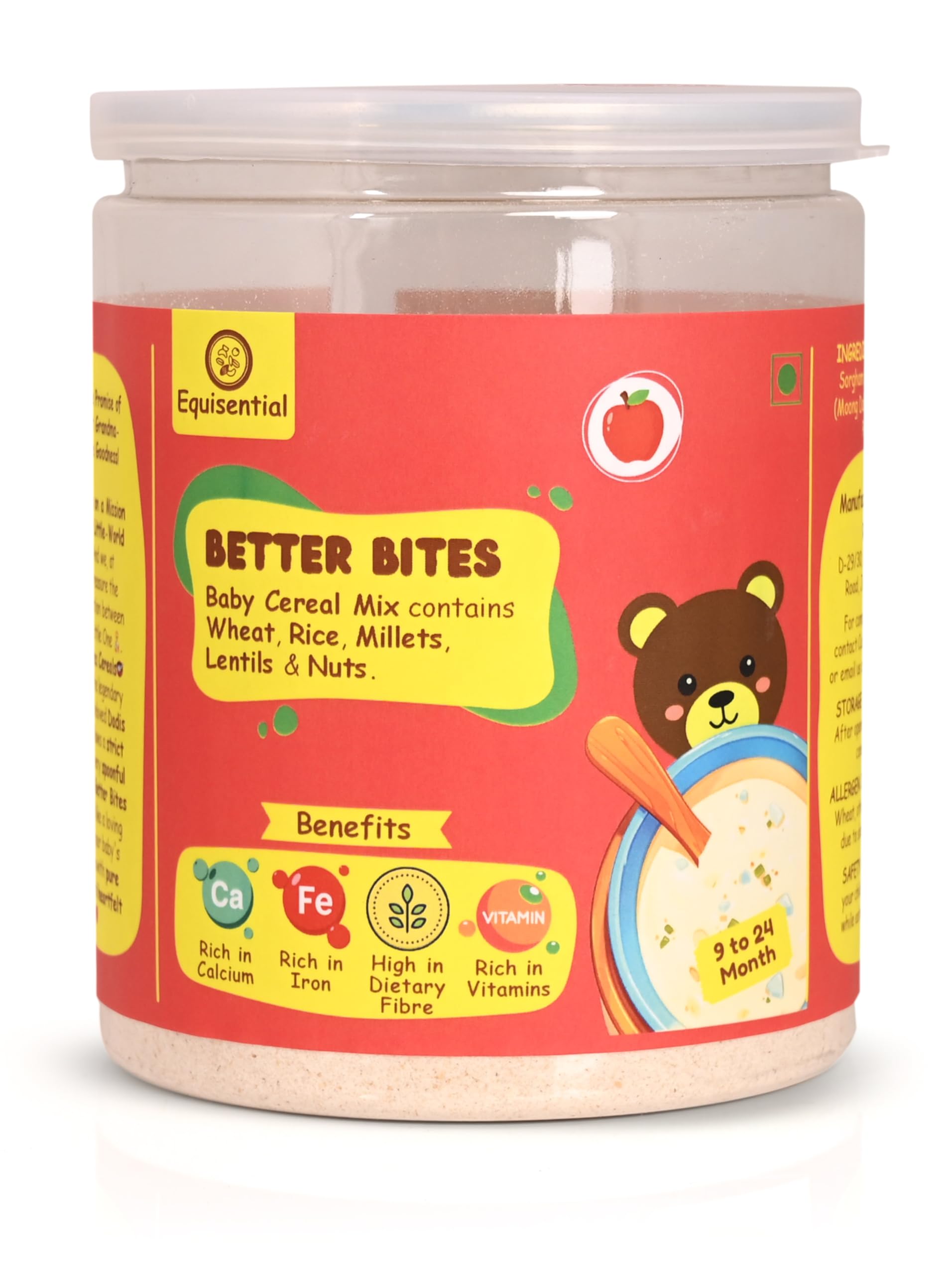 Equisential - Better Bites Instant Porridge Infant Baby Cereal | No Maida | No Artificial Colours | No Added Sugar | No Preservatives | Apple - 9 to 24 Month | 200gms | (B0D7ZKHB9G) Amazon Price History, Amazon Price Tracker