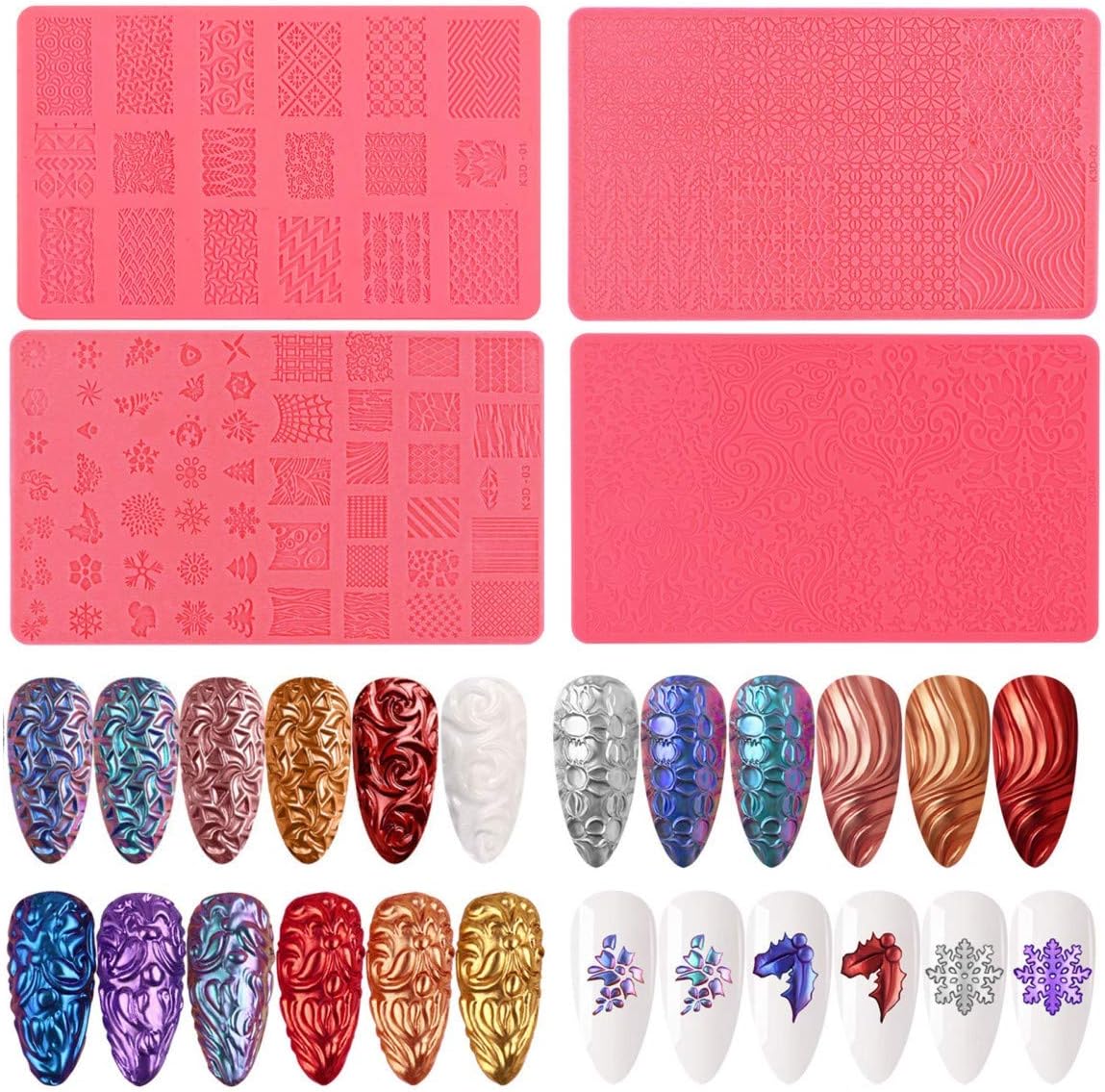 Amazon com 3D Maple Leaf Nail Design Silicone Nail Molds Autumn Leaves