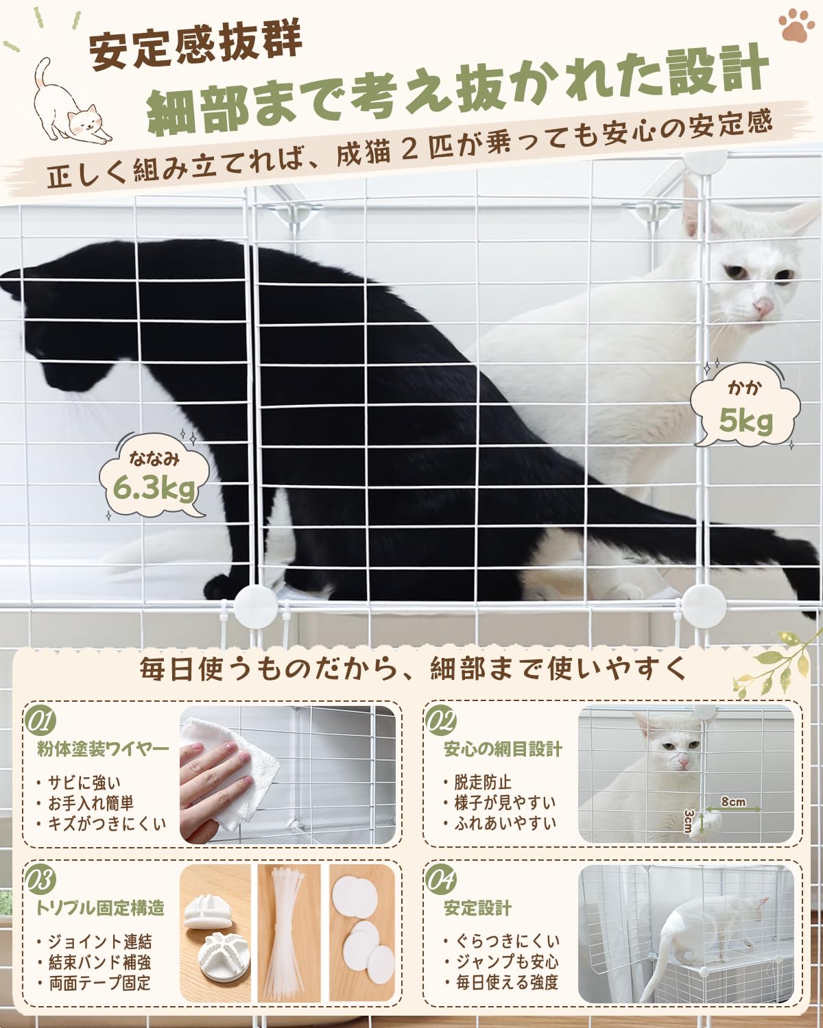 Amazon.co.jp: Sulgoty 猫 ケージ 大型 1から4段までDIY可能 組立簡単