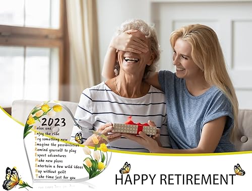 Miniatura 4 de D24TIME Regalos de jubilación para mujeres 2023 de 4 pulgadas, recuerdo de mesa de jubilación y pisapapeles, placa de regalo de jubilación