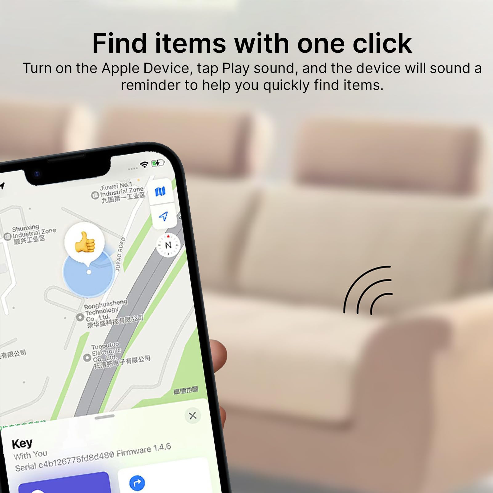 BT Tracker Item Finder fonctionne avec Find My, lot de 4 localisateurs d'articles à piles avec support de chaîne, message push et alarme sonore pour clés, portefeuille, bagages,