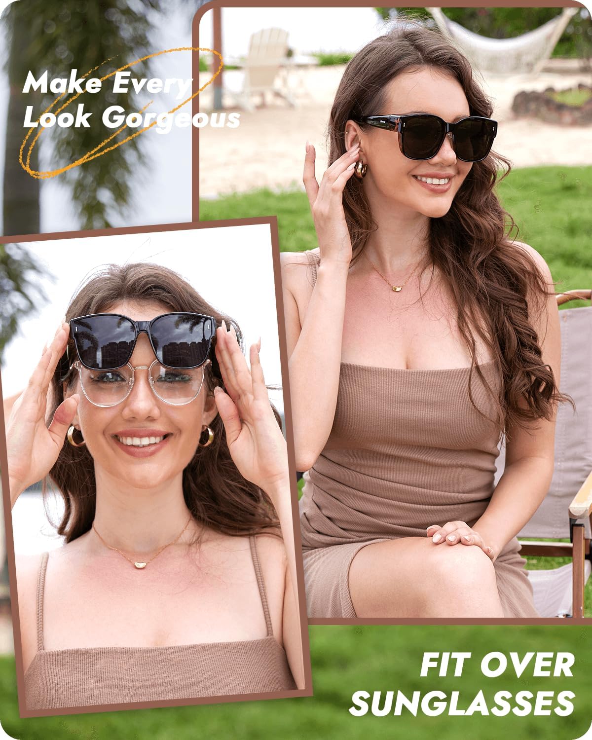 Meeloog Large Polarized Fit Over Glasses Sunglasses For Women Men, Oversized Trendy Square Shades For Driving Riding MST0110 - Image 2