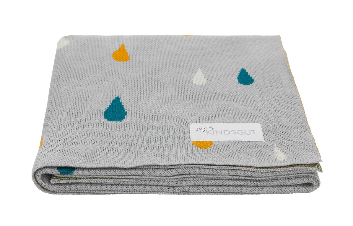 DIKOS® Coperta per neonati, 100% cotone biologico, coperta per neonati, per tutto l'anno, coperta per bambini, idea regalo per la nascita (grigio