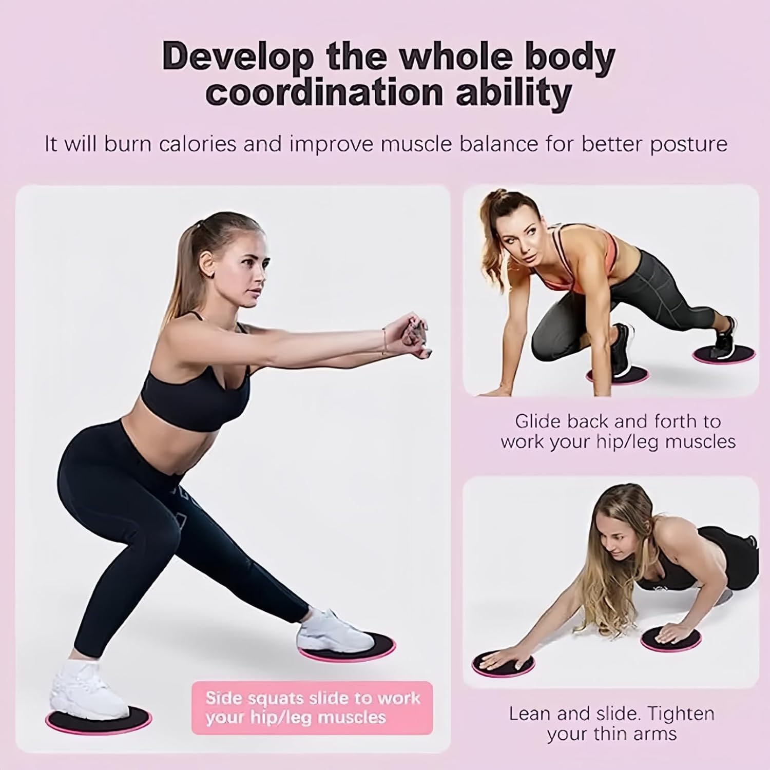 Core Sliding Discs - Dual Sided Workout Sliders for Carpet & Hardwood Floor - Home Ab Pads Exercise Equipment Fitness Sliders for Women and Men