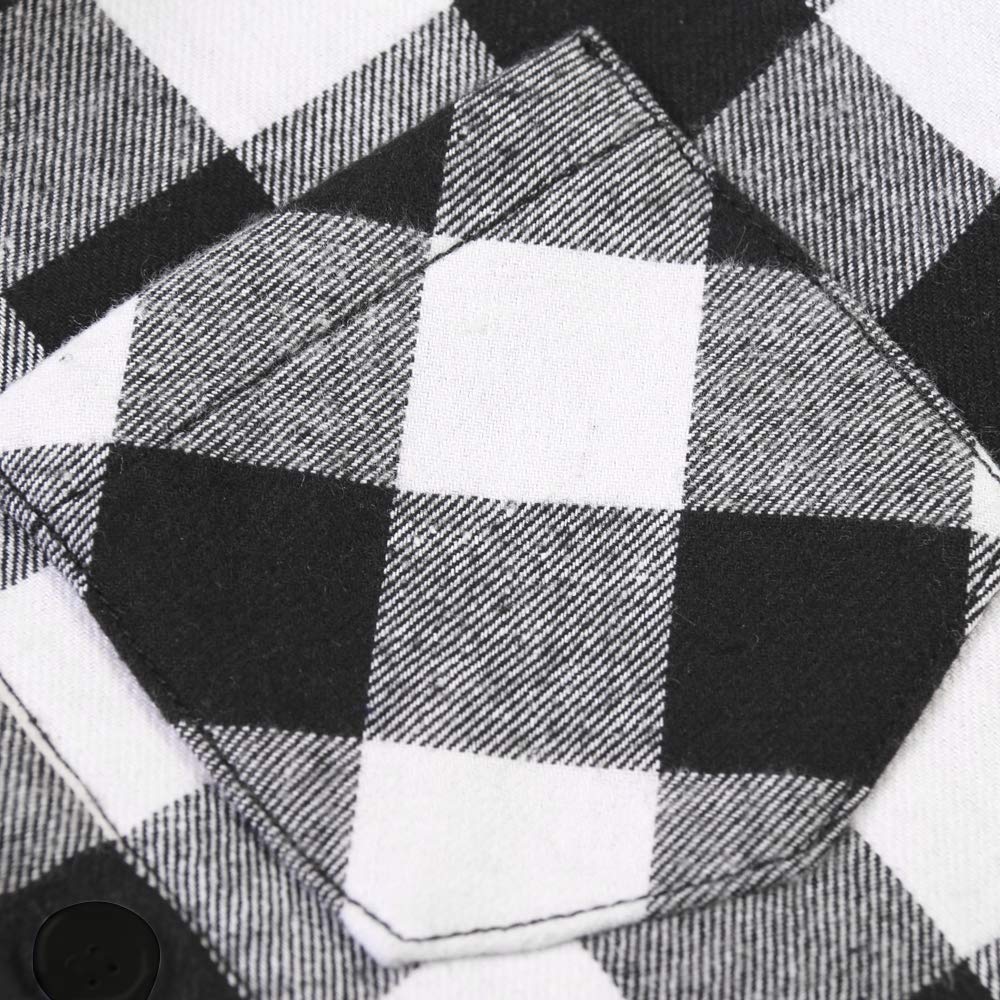 Aeslech Camisa con forro polar a cuadros para niño, Camiseta cálida de manga larga para niños pequeños