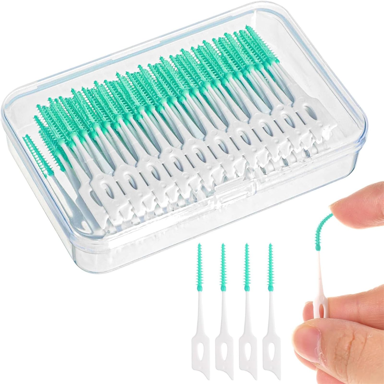 Dual-Use Interdental Brushes, 100pcs Soft Doothpicks Between Teeth Brush Portable Floss Picks Tooth Pick Brushes Teeth Brush Picks for Braces Oral Cleaning