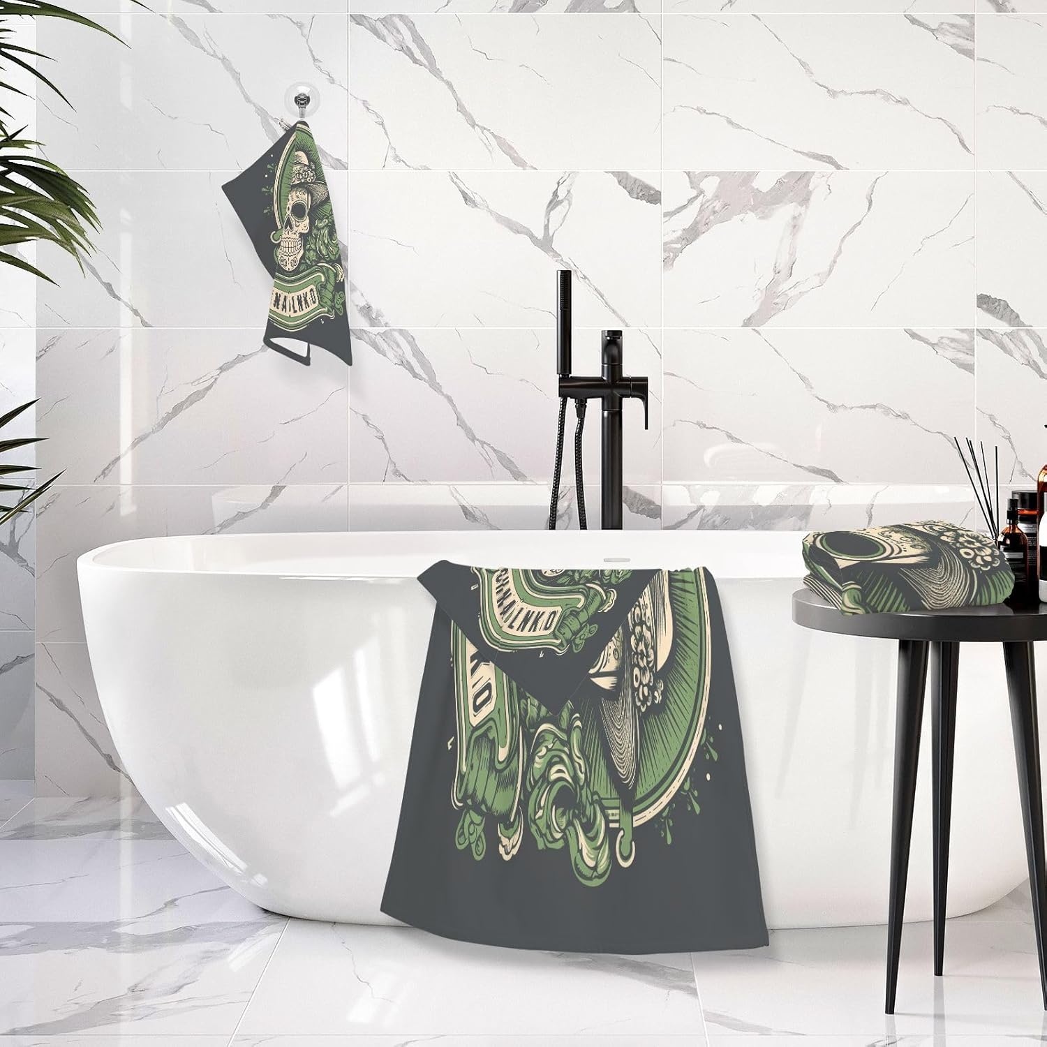 Hand Towels Premium Soft and Highly Absorbent Art Skeleton 2 Pcs Towels for Bathroom Set 100% Cotton Decorative Face Towels