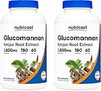 Vista 6 de Nutricost Glucomanano 1,800 mg por porción, 180 cápsulas, fuente de fibra natural, sin OMG, sin gluten