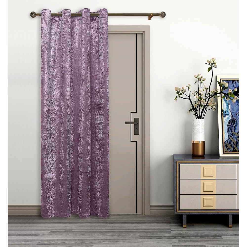 umlout Thermal Door Curtain Agra Mauve Lined Crush Velvet Winter - Saves Energy, Prevents Draughts Reduces Heat Loss — image 1