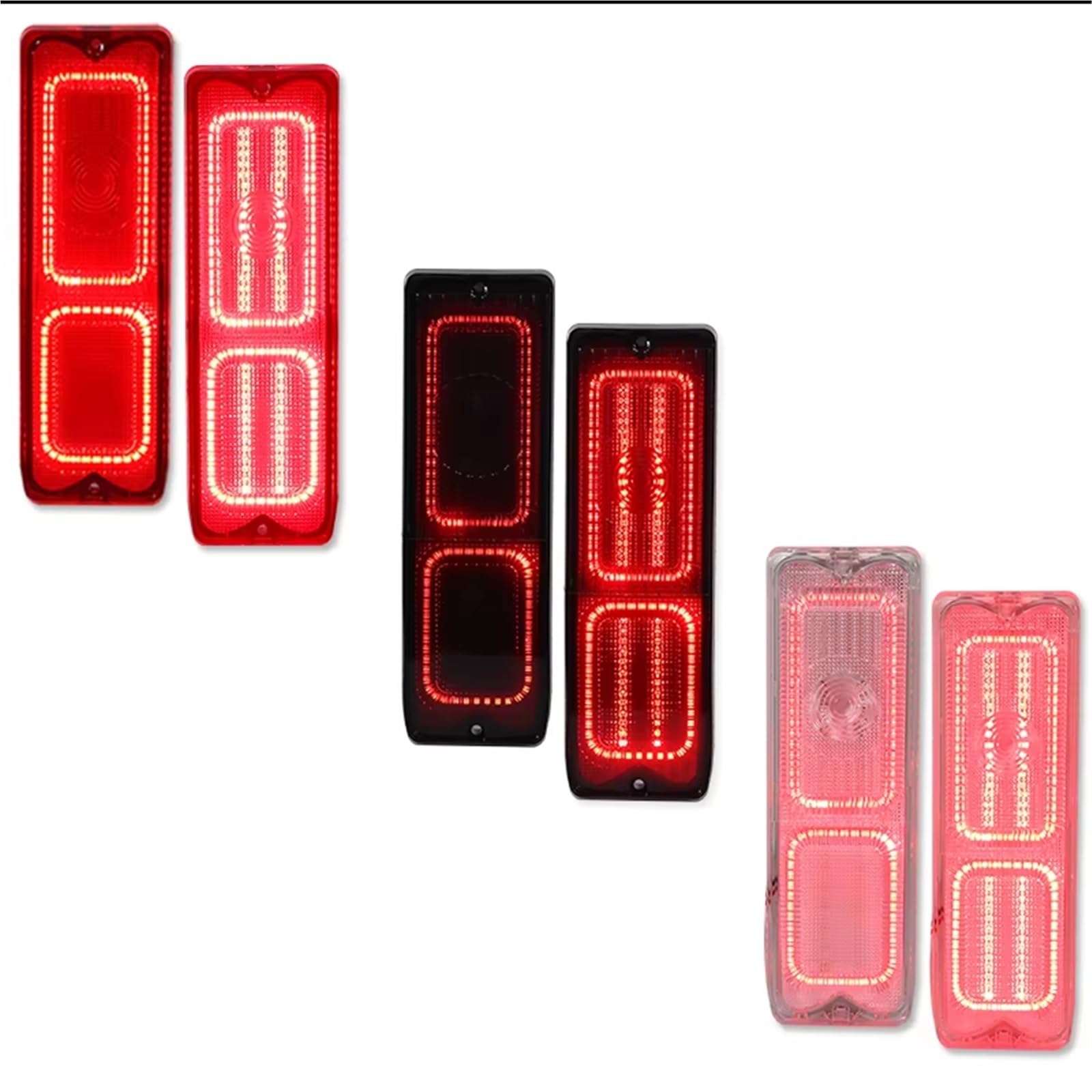 Genérico intermitente automóvil 2 Uds Para Chevy Para GMC Fleetside Wideside 1967-1972 Conjuntos De Luces LED Traseras Coche Freno Luz Trasera Roja luz señalización(Clear Lens)