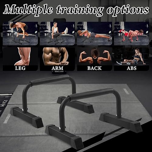 Miniatura 5 de Barras de inmersión, 700 libras, 9 pulgadas de altura, con mango de EVA para el hogar, gimnasio, gimnasia, equipo de calistenia, apartamento, patio,