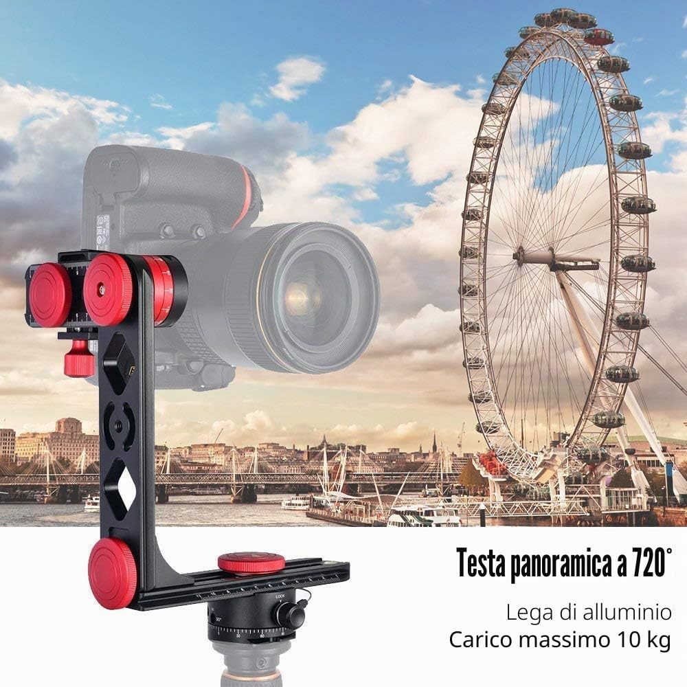 Andoer PH-720B Panoramica Testa per Treppiede con Piatto Arca Swiss, max. Capacità 10 kg