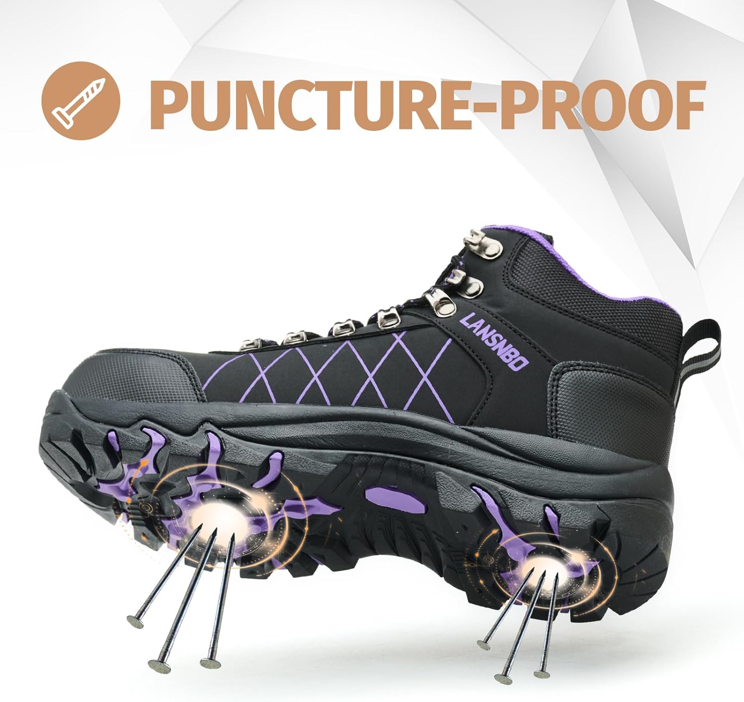 Waterproof Steel Toe Boots for Women Wide Width Non Slip Work Shoes Lightweight Slip Resistant Safety Toe Sneakers Indestructible Construction Composite Toe Footwear - Image 5