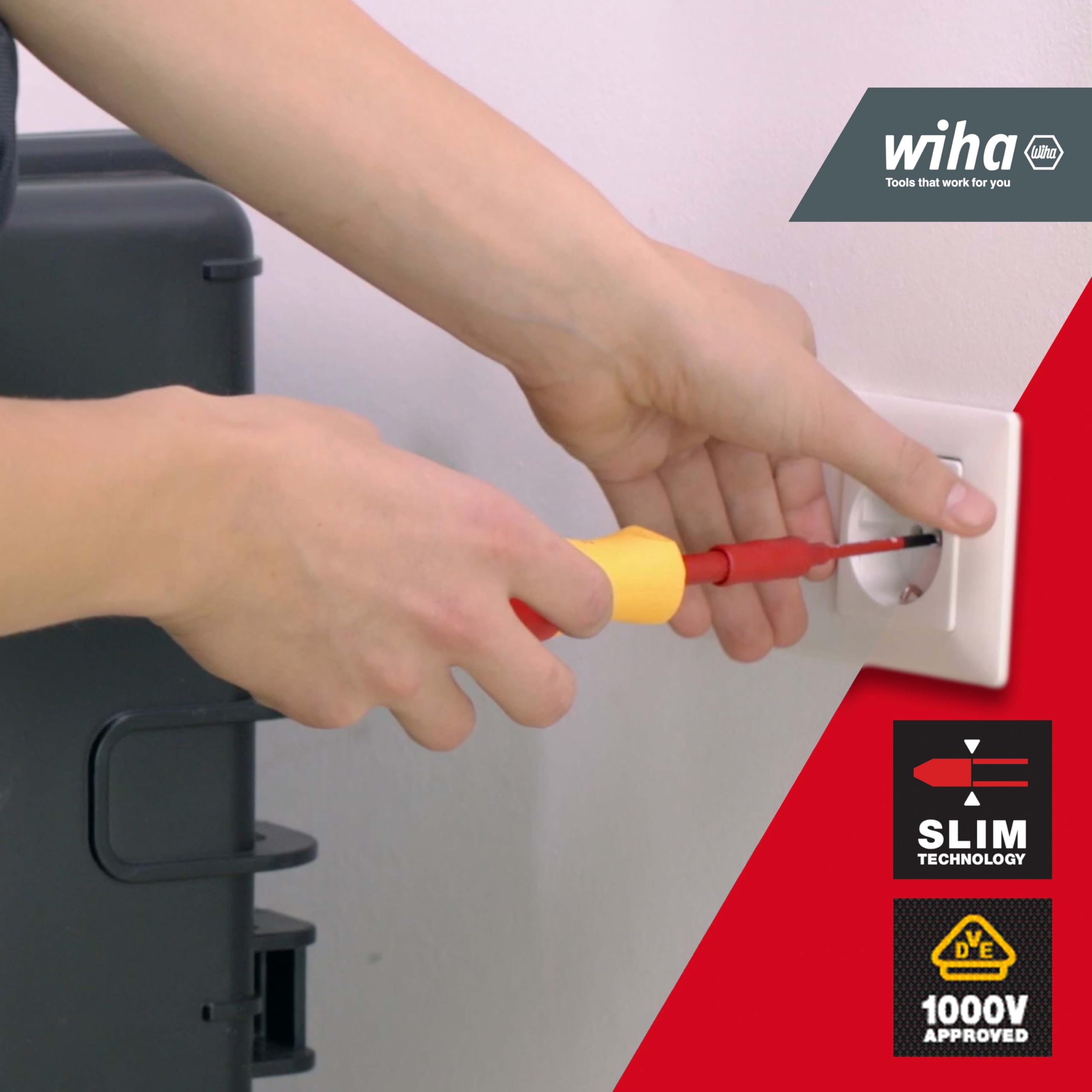WIHA 43162 - Juego de bits electric slimBit Box SB Ref. SB2831B951 | (43162) slimBit boxes, belt holder I compact, mobile I VDE tested I electrician tools I ideal for recessed screws