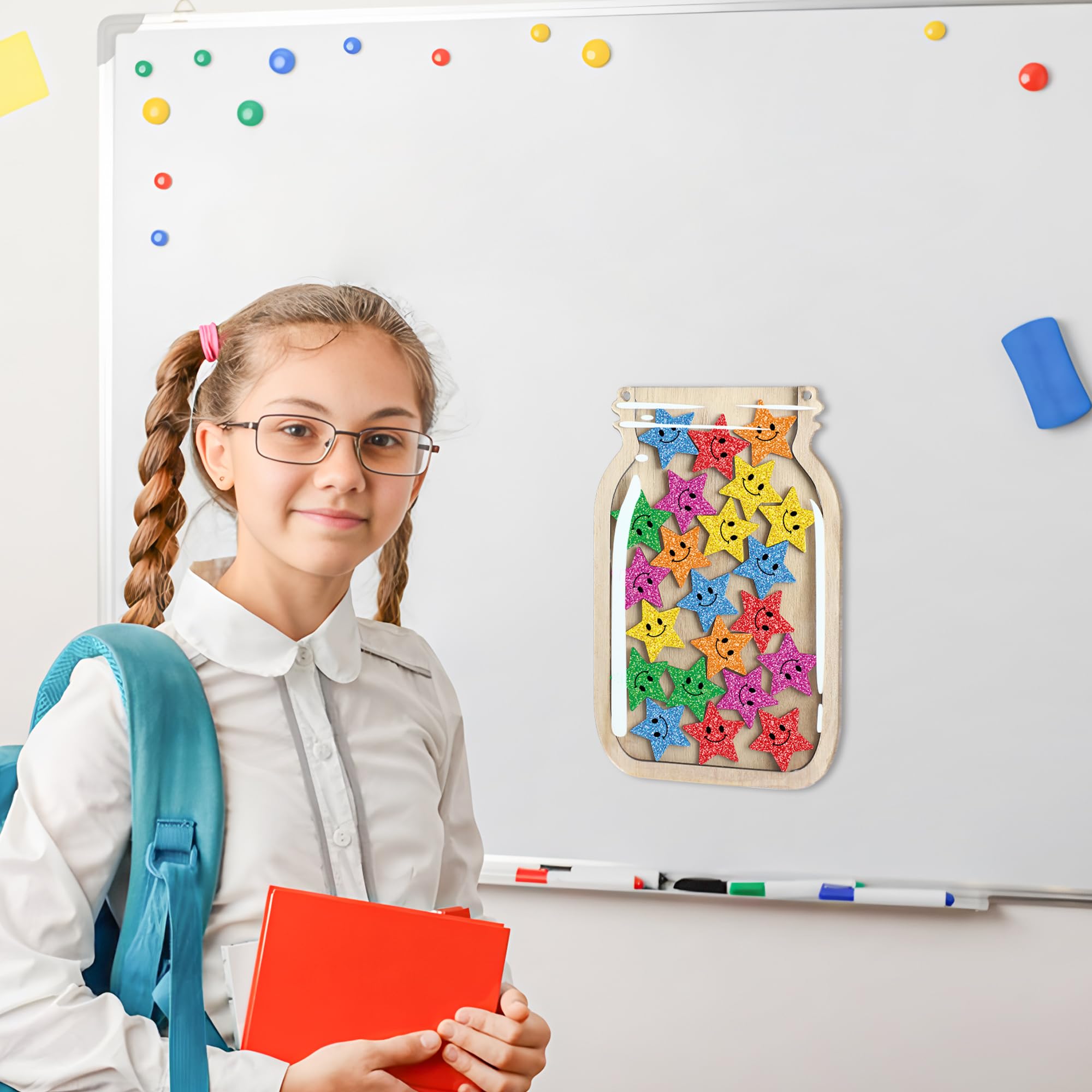 Tarro de recompensa magnético personalizado con estrellas para el aula, tarro de recompensas de entrenamiento para orinal, gráfico de comportamiento positivo, sistema de recompensa, tarro de