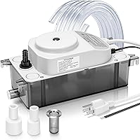VIVOHOME Ultra-Quiet 28dB HVAC Condensate Pump, 80 GPH Safety Switch, 20ft Lift for Furnace AC Dehumidifier w/19.6ft Tubing