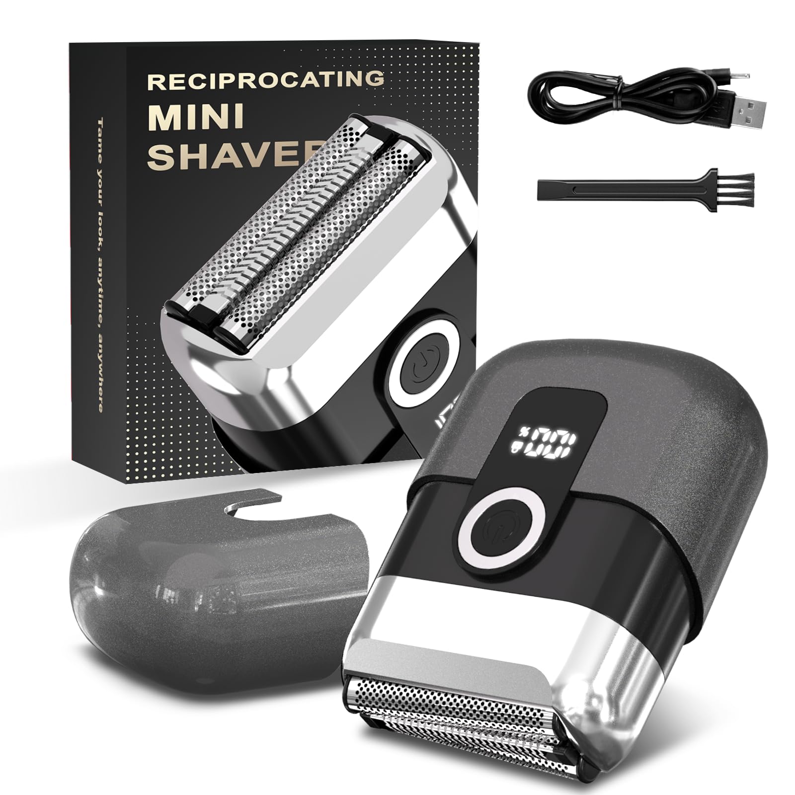 Electric Foil Shaver for Men Mini Electric Razor for Face Beard - 3 Floating Blades Cordless Razor with