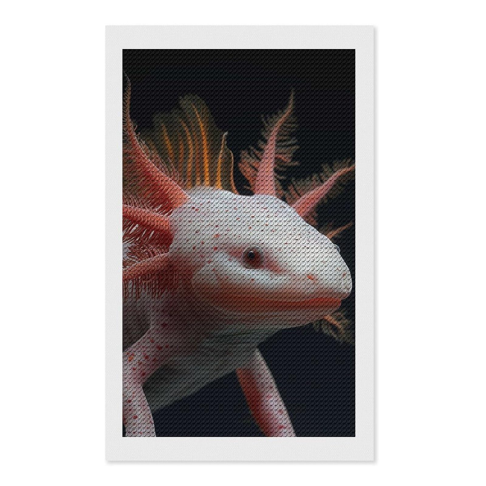 Junmoney Axolotl Diamond Painting Set 12"x20", Modern Decor, for Beginners, Printed Canvas, Thoughtful Handmade Gift, with Tool Kit