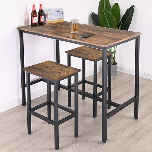 Miniatura 8 de Taburetes de bar de 25.7 pulgadas de alto, paquete de 2 taburetes de altura de mostrador con reposapiés para cocina, comedor, sala de estar, sala de