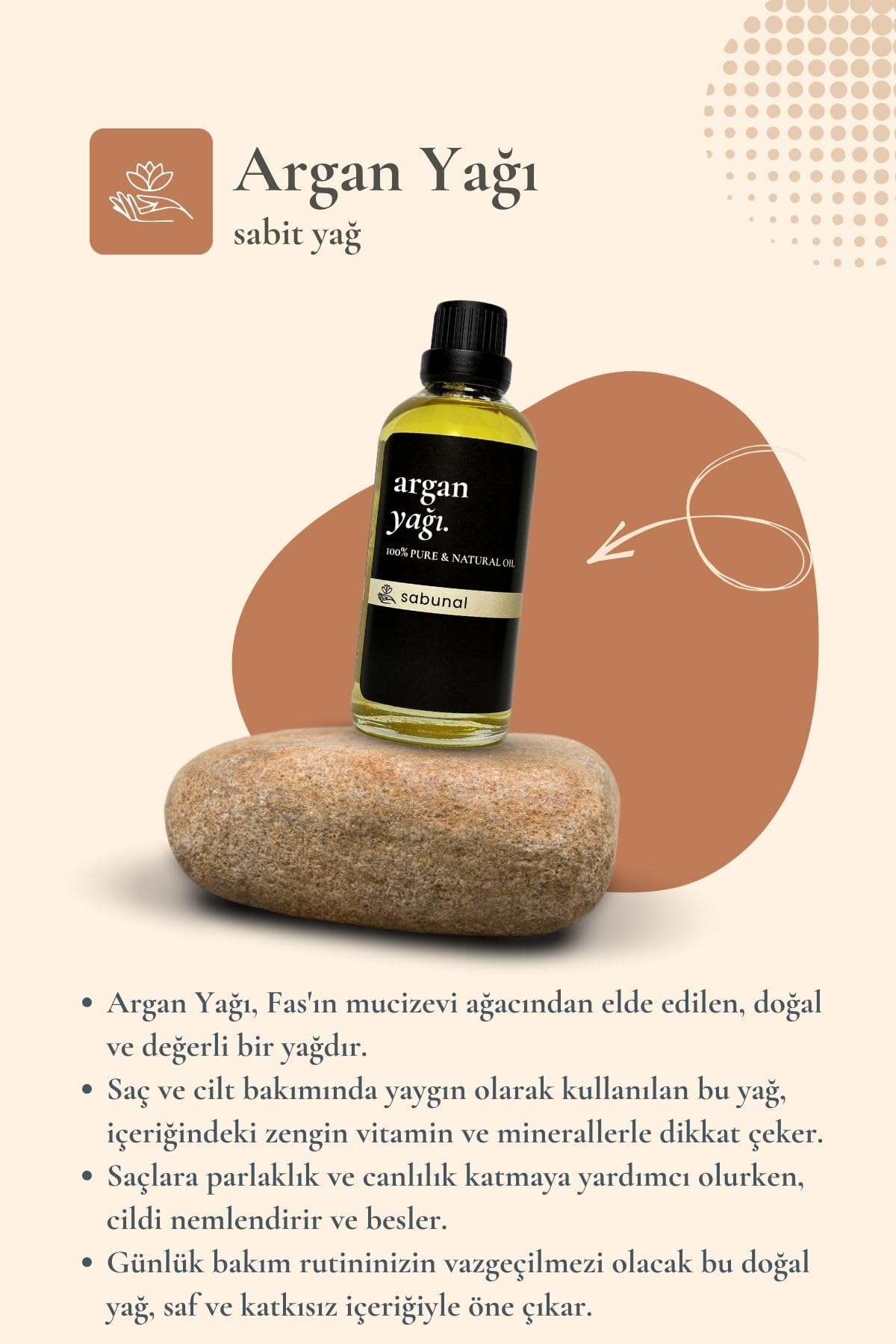 Argan Yağı 100 ml - Saç ve Cilt Bakımı İçin Bitkisel Bakım Yağı