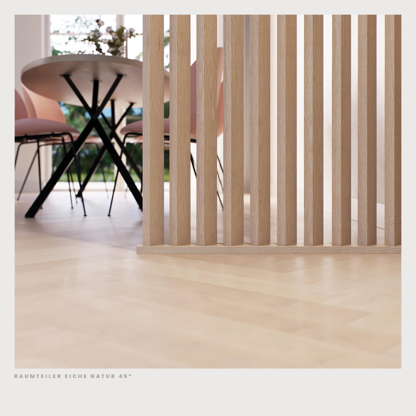 KGM Komplett-Set Raumteiler 45° - Eiche Natur - MDF foliert - 100 x 270 cm