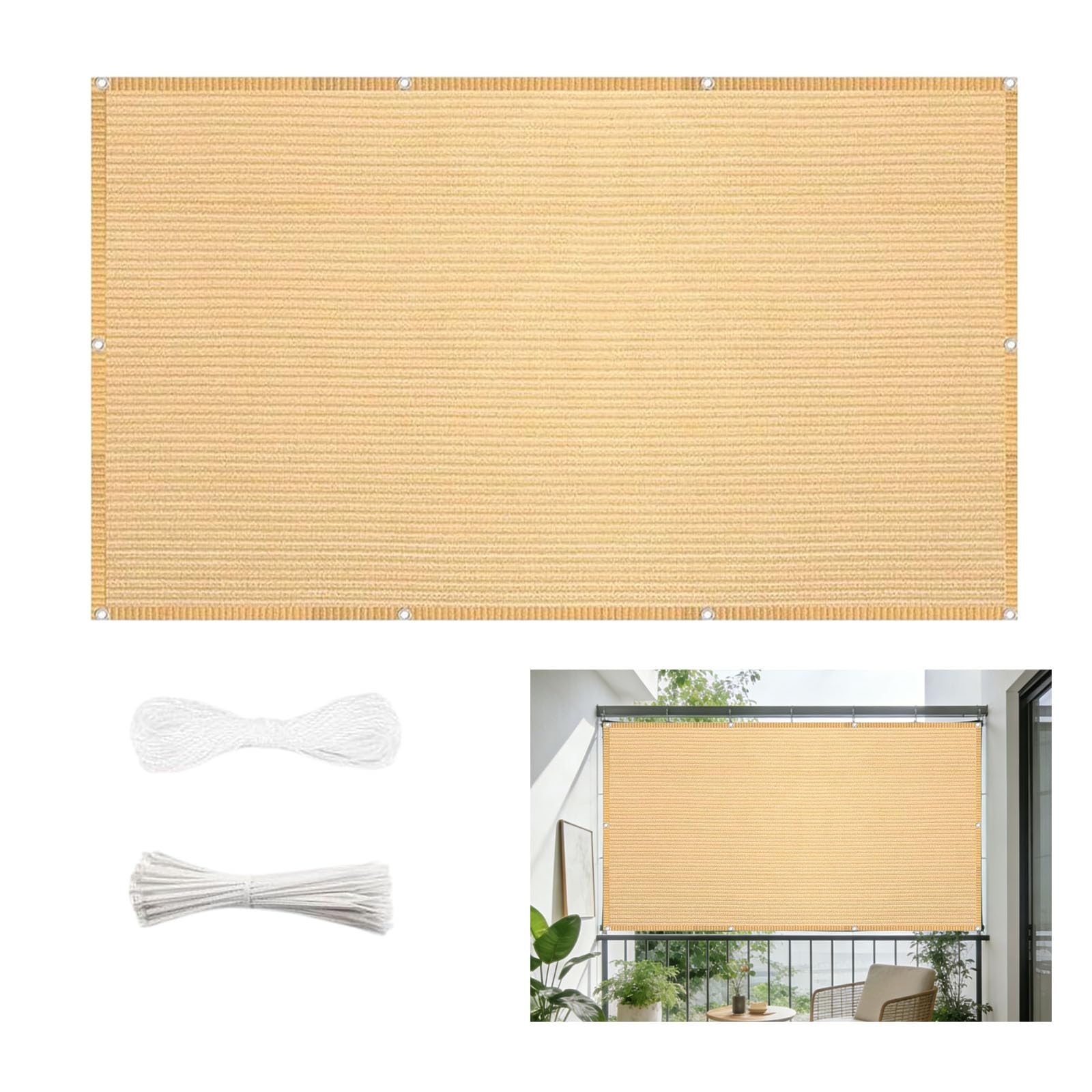 Brise-vue pour balcon respirant en toile anti-UV pour jardin 60x280