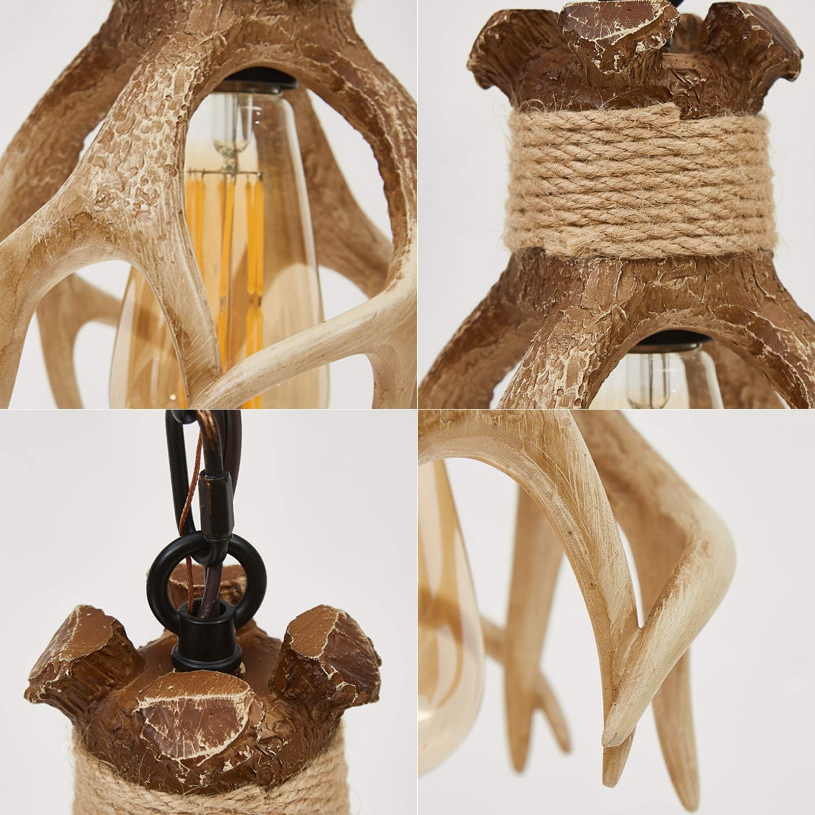 Lampada a sospensione Mini Antler Lampada a sospensione a sospensione per fattoria per isola cucina Sala da pranzo Lavandino Bagno Ristorante Luce Piccola lampada a sospensione Antler