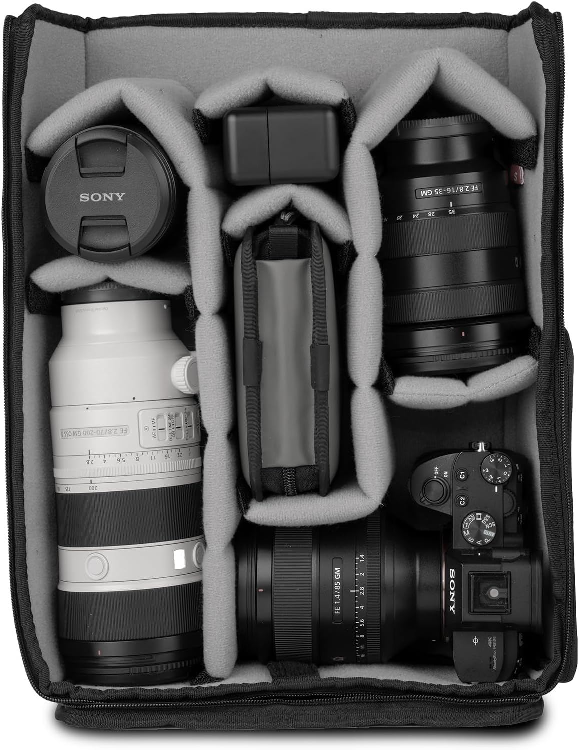 WANDRD All New Pro Camera Cube V2: Large Camera Organizer with Soft Grey Interior, Quick Side Access & Modular Dividers—Fits PRVKE 21L Traveling Bag, 2 Bodies, Zoom Lenses, Drone & Accessories