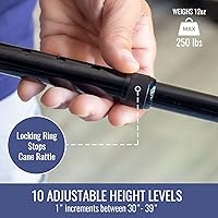 Vista 3 de DMI Walking Cane for Adult Men and Women, FSA Eligible, Lightweight and Adjustable, Ergonomic Hand Grip and Wrist Strap