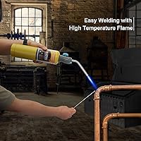 Vista 6 de BLUEFIRE (2) cilindro de gas MAPP moderno de 14.1 onzas, 99.9% de propileno de alta pureza igual a MAP-PRO más caliente que el combustible