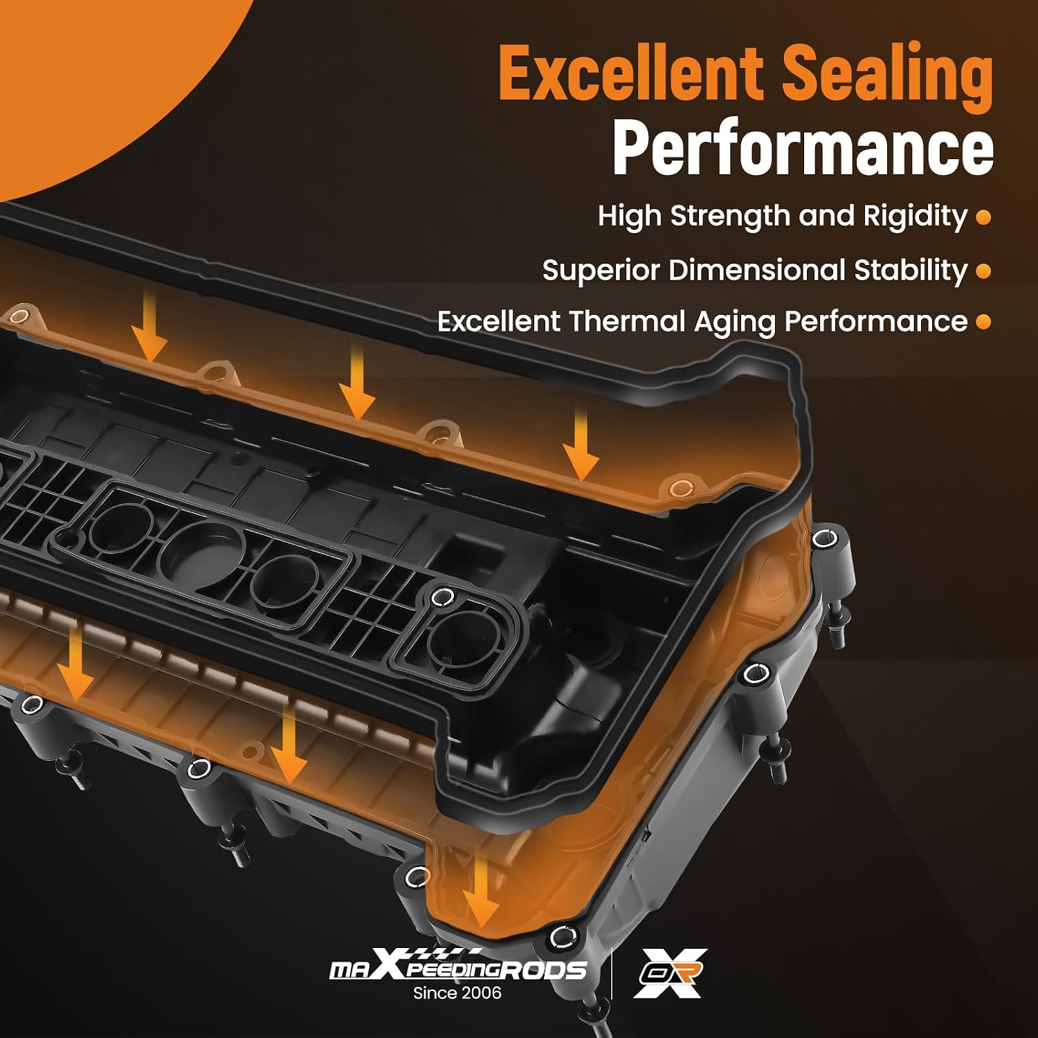 maXpeedingrods Engine Valve Cover for Mazda 3 2.0L 2.3L L4 DOHC 2006-2009 Repalce L3N510210A L3N510210B